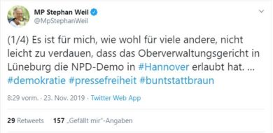 NPD-Demo: Hat Weil gegen Neutralitätspflicht verstoßen?