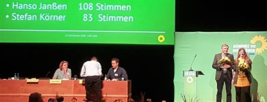 Grüne wählen neue Doppelspitze: Körner unterliegt Janßen