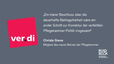Verdi fordert die dauerhafte Befreiung von Beiträgen für die Pflegekammer